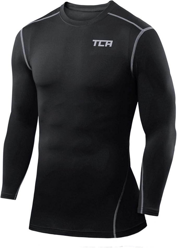 TCA Men and Boys' Long Sleeve Compression Shirt Men, Athletic Workout Men Sports Undershirt Base Layer Top