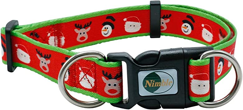 Christmas Dog Collar Adjustable Soft Comfortable 8 Patterns Holiday Dog Collars for Small Medium and Large Dogs