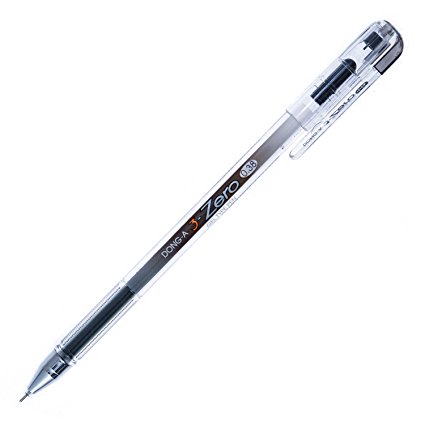 Dong-a 3-Zero Gel Ink Roller Ball Pens, 0.38mm, Black (Pack of 12)