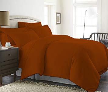 Bed Alter 1000 Thread Count Duvet Cover Zipper & Corner Ties 100% Egyptian Cotton Luxurious & Hypoallergenic (Queen/Full, Brick Red)