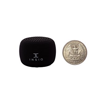 World's Smallest Portable Bluetooth Speaker - Great Audio Quality for its Size - 30  Feet Range - Photo Selfie Button Answer Phone Calls Compact Compatible with Latest Phone Software (Black)