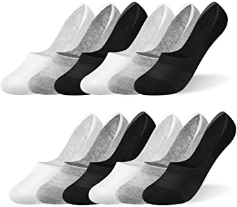 Rovtop No Show Socks 12 Pairs Low Cut Casual Cotton Non Slip Socks for Men & Women