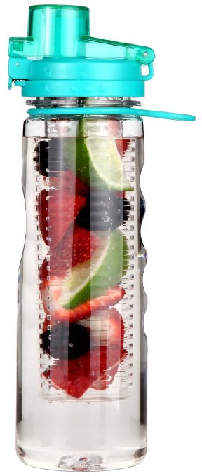 Infuser Water Bottle Sport Flip-top BPA-Free Tritan 25 Oz (Multiple Infused Water Color Options)