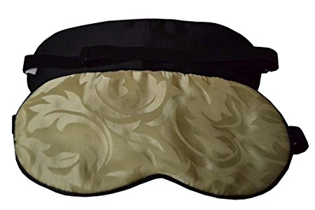 Maxfeel100% Pure Silk Filled Eye Mask Sleeping Mask Sleep Masks Sleep Masks Sleep Aids Soft and Smooth Solid Colors Hand Washable Big Size 22*10cm (Jacquard Champange)
