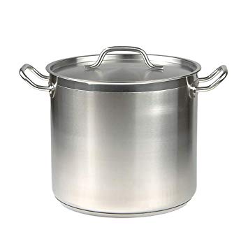 40 Qt Stainless Steel Stock Pot w/Cover