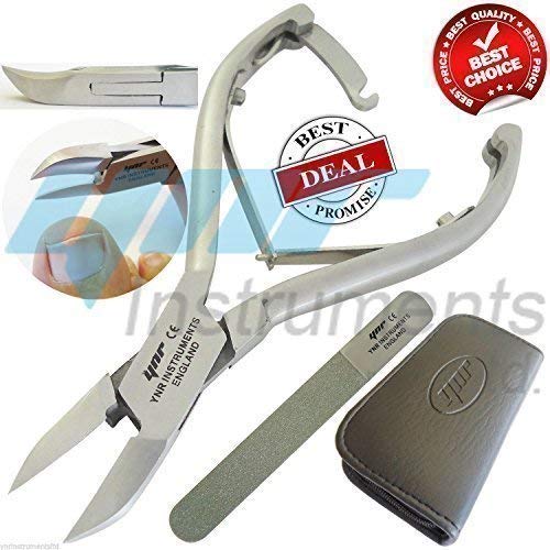 YNR Professional Toe Nail Clippers Nippers Cutters - Chiropody Heavy Duty Thick Nails - Ingrown Toenail Cutters - Diamond Deb Nail Files Set for Seniors