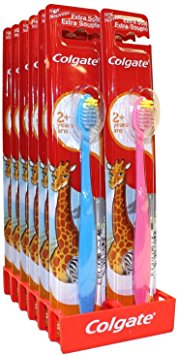 Colgate Kids Toothbrush for 2  Years Extra Soft Bristles Assorted Colors and Packs