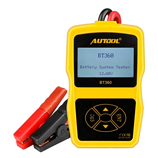AUTOOL Car Tester Automotive Battery Regular Flooded,Auto Cranking and Charging System Diagnostic Analyzer Cover All 12V Vehicles,Boat
