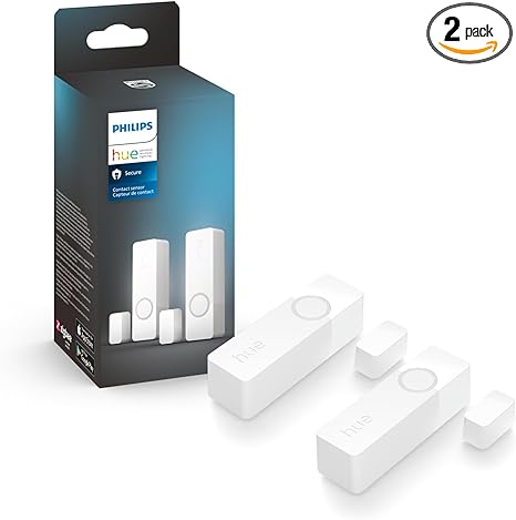 Philips Hue Secure Smart Contact Sensor, White (2-Pack) - Made for Doors and Windows - Works with The Hue App - Requires Hue Bridge