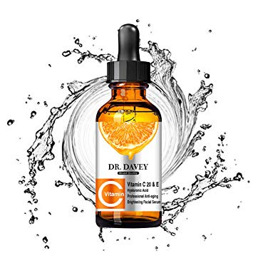 Dr. Davey Vitamin C Facial Serum - Anti-Aging Vitamin C Serum with Hyaluronic Acid & Vitamin E For Face Anti Wrinkle Organic Skin Care Treatment, Anti-Aging & Skin Repair - 1oz - 2 Pack