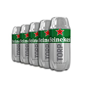 Heineken TORP Beer Barrel with 2 Litre Capacity, Pack of 5