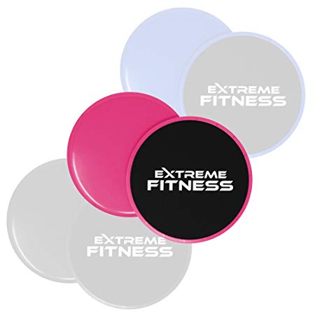 Extreme Fitness® Gliding Discs Core Sliders - Dual Sided Use on Carpet or Hard Floors - Abdominal Exercise Equipment
