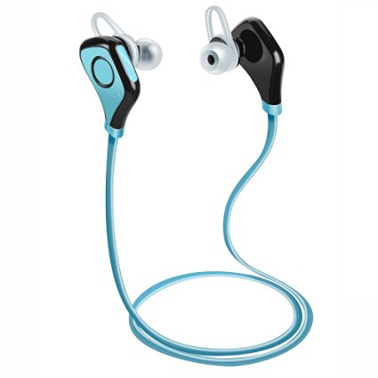 Bluetooth Headphones, Uokoo Wireless Bluetooth Headphones with Microphone Wireless Bluetooth Sport Headsets In-ear Earbuds Sweatproof Running Gym Exercise (Blue)
