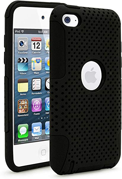 Snap-On Protector Hard Case for Apple iPod Touch 4th Generation / 4th Gen - Black/Black Hybrid Design