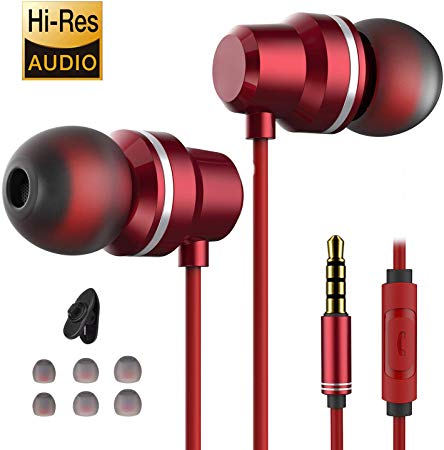 Earbuds Ear Buds in Ear Headphones Wired Earphones with Microphone Mic Stereo and Waterproof Wired Earphone Compatible with iPhone Mp3 Players Tablet Laptop 3.5mm[2020 New Model]