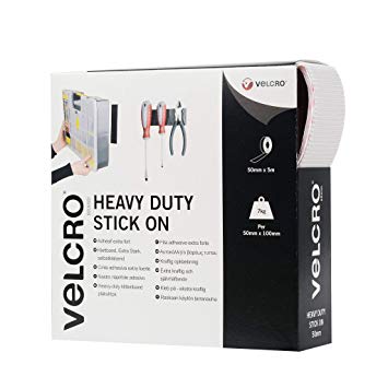VELCRO Brand Heavy Duty Stick On Tape - 50 mm x 5 m, White