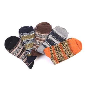 EBMORE Man Thick Wool Crew Winter Socks 5-Pack