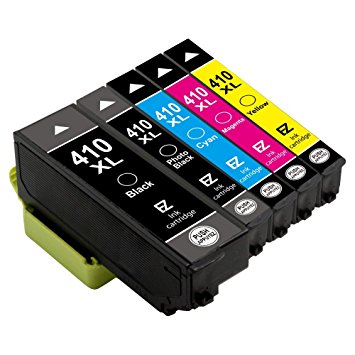 E-Z Ink (TM) Remanufactured Ink Cartridge Replacement for Epson 410XL 410 (1 Black, 1 Cyan, 1 Magenta, 1 Yellow, 1 Photo Black) 5PK Compatible with Epson Expression XP-530 XP-630 XP-635 XP-640 XP-830