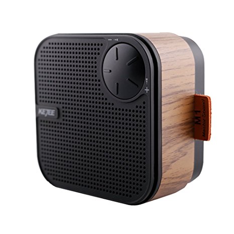 Wood Portable Wireless Bluetooth Speaker, Outdoor Retro Nostalgic Desktop Speaker with Enhanced Bass, Build-in Microphone and AUX/TF Card input (Black)