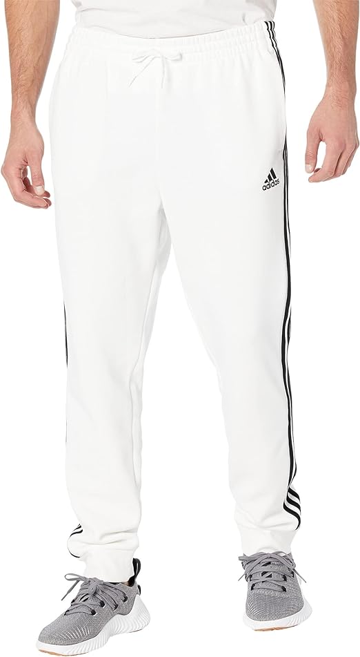 adidas Men's Essentials Fleece Tapered Cuff 3-Stripes Pants