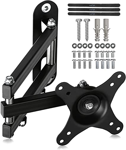 Suptek TV Wall Mount Swivel Tilt Rotation Full Motion Adjustable Articulating for Most 15-27 inch LED, LCD Monitor Wall Mount VESA 75,100 (MA2720)