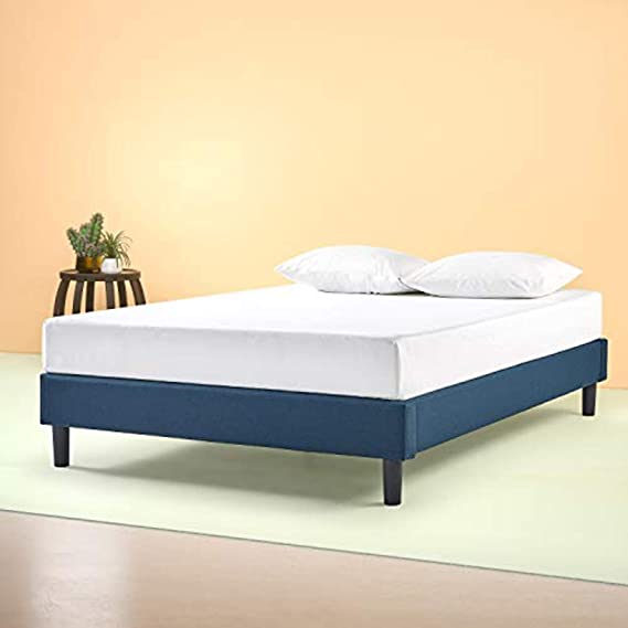 Zinus - Curtis - Essential Upholstered Platform Bed Frame / Mattress Foundation / Easy Assembly / Strong Wood Slat Support, King