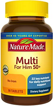 Nature Made Men's Multivitamin 50  Tablets with Vitamin D, 90 Count (Packaging May Vary)