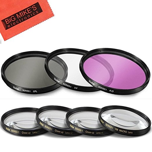 7 Piece 40.5mm Filter Set Includes 3 PC Filter Kit (UV-CPL-FLD) And 4 PC Close Up Filter Set for Sony Alpha A5000, A5100, A6000, A6300, A6500, NEX-5TL, NEX-6 Camera with Sony 16-50mm E-mount Lens
