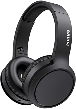 Philips Over Ear Wireless Headphones with Microphone/Bluetooth, Noise Isolation, 29 Hours Play Time, BASS Boost Button, Quick Charging, Compact Folding/Philips Audio H5205BK/00