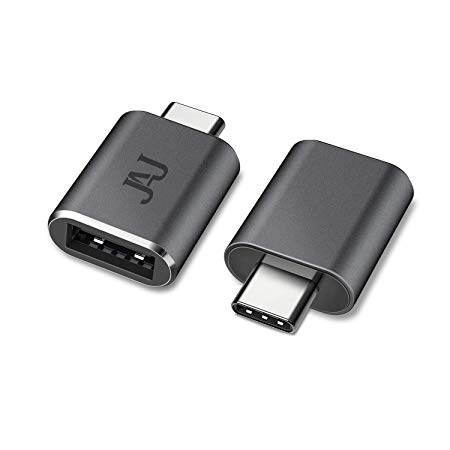 USB C to USB 3.0 Adapter 2-Pack, JAJ Type C to USB A 3.0 Aluminum Adaptor with Date Transfer Speed of Up to 5Gbps, Thunderbolt 3 to USB 3.1 Femaile Adapter OTG Compatible with MacBook Pro,Samsung Gala