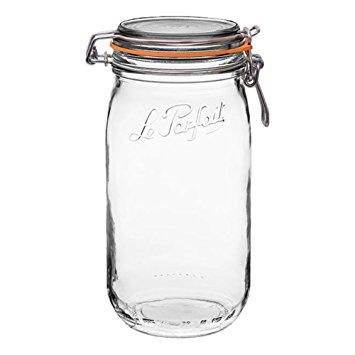 1 Le Parfait Super Jar - Wide Mouth French Glass Preserving Jars - Zero Waste Packaging (1, 1500ml - 48oz - Quart & Half)