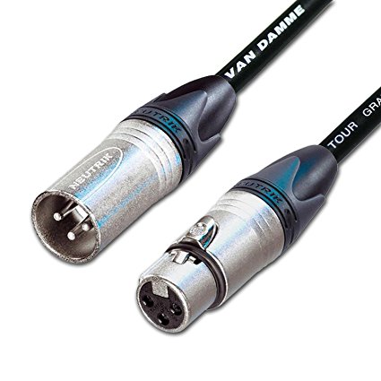 Designacable 2m XLR to XLR Custom Length Black Van Damme Microphone Lead Cable - Neutrik Silver