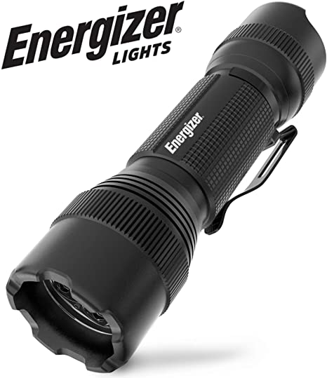 ENERGIZER LED Tactical Flashlight, IPX4 Water Resistant, Super Bright, Heavy Duty Metal Body, Built For Camping, Outdoors, Emergency, Batteries Included