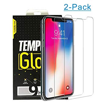 Cellphone Tempered Glass Screen Protector [2-Pack] for Apple iPhone X Edition and iPhone 10 Edition, 9H Hardness Crystal Clear Anti-Scratch No-Bubble and Fingerprints No Peeling Off Easy to Install