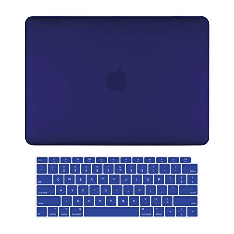 TOP CASE MacBook Air 13 Inch A1932 Case 2019 2018 Release A1932, 2 in 1 Signature Bundle Rubberized Hard Case   Keyboard Cover Compatible MacBook Air 13" Retina Display fits Touch ID, Navy Blue