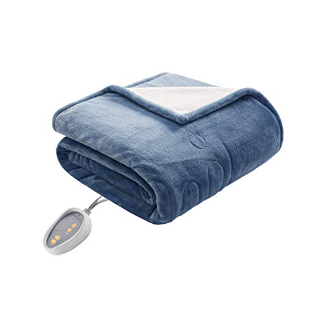 Woolrich Elect Electric Blanket with 20 Heat Level Setting Controller, Twin: 62x84, Sapphire