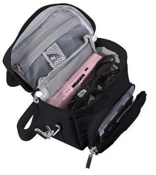 G-HUB Travel bag with Shoulder Strap Carry Handle Belt Loop for Nintendo DS Consoles DS  3DS  DS Lite  3DS XL  DSi - Black