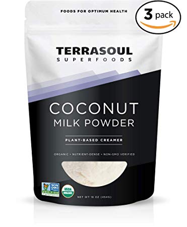 Terrasoul Superfoods Organic Coconut Milk Powder (Plant-Based Keto), 3 Pounds