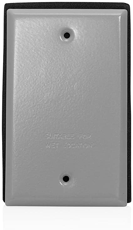 Leviton WM1B-GY Weatherproof Blank Cover, 1-Gang