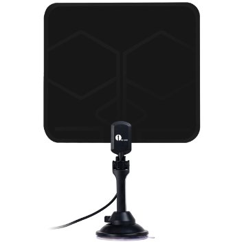 1byone OUS00-0185 Super Thin Indoor HDTV Antenna with Stand with 25 Miles Range and 10-Feet High Performance Coaxial Cable