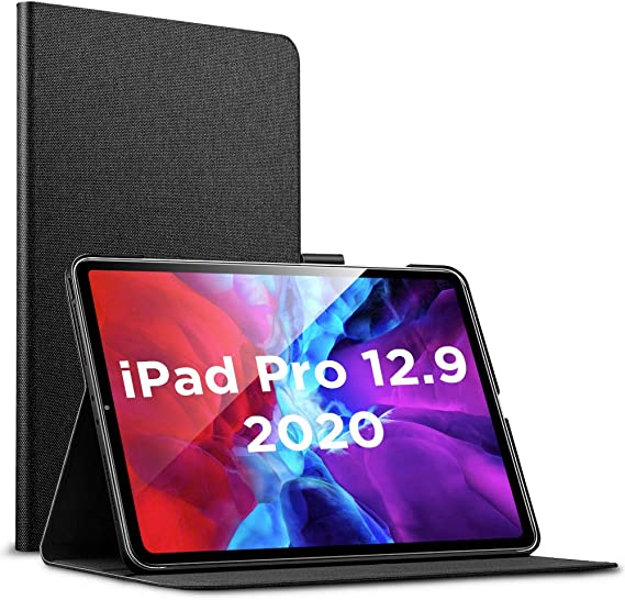 ESR Urban Premium Folio Case for iPad Pro 12.9" 2020 & 2018 [Supports Apple Pencil 2 Wireless Charging] Book Cover Design, Multi-Angle Viewing Stand, Auto Sleep/Wake for iPad Pro 12.9",Charcoal