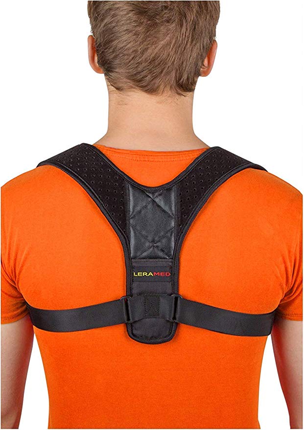 LERAMED [Newest 2019] Posture Corrector for Women and Men | FDA Approved Neck Pain Relief | Adjustable Upper Back Brace for Clavicle Support