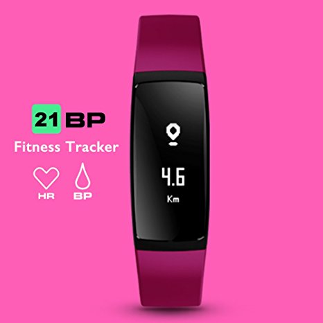 Fitness Tracker,AUPALLA 21BP Activity Tracker Smart Watch Work With Blood Pressure Measure Heart Rate Monitor Pedometer GPS Sleep Monitor Calories Track Support iPhone Android Smartphone