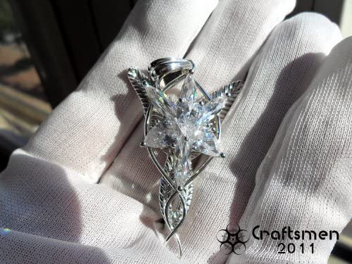 Craftsmen Silver-like Lord of the Ring Silver-like Arwen Evenstar Elf Necklace Pendant pure Silver-like necklace fairy princess