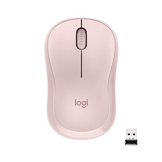 Logitech M221 Wireless Mouse, Silent Buttons, 2.4 GHz with USB Mini Receiver, 1000 DPI Optical Tracking, 18-Month Battery Life, Ambidextrous PC/Mac/Laptop - Rose