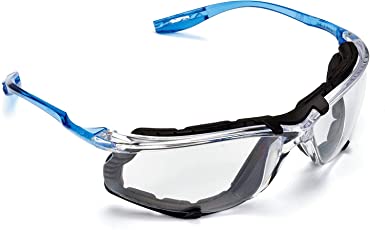 3M Safety Glasses, Virtua CCS Protective Eyewear 11872, Removable Foam Gasket, Clear Anti-Fog Lenses, Corded Ear Plug Control System