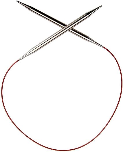 ChiaoGoo Red Lace Circular 24-inch (61cm) Stainless Steel Knitting Needle; Size US 5 (3.75mm) 7024-5
