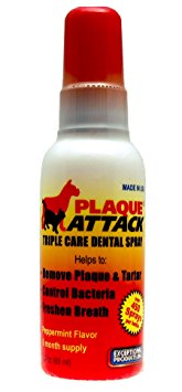 Plaque Attack Pet Dental Spray Peppermint Flavor 2.2 fl oz - 6 Month Supply