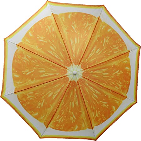Bright Parasol Garden Umbrella Beach Shade Tilting Lovely Fruit Colours 180cm (Orange)