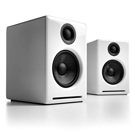 Audioengine A2  Wireless 60W Powered Desktop Speakers, Bluetooth aptX Codec, Built-in 16Bit DAC and Amplifier (White)